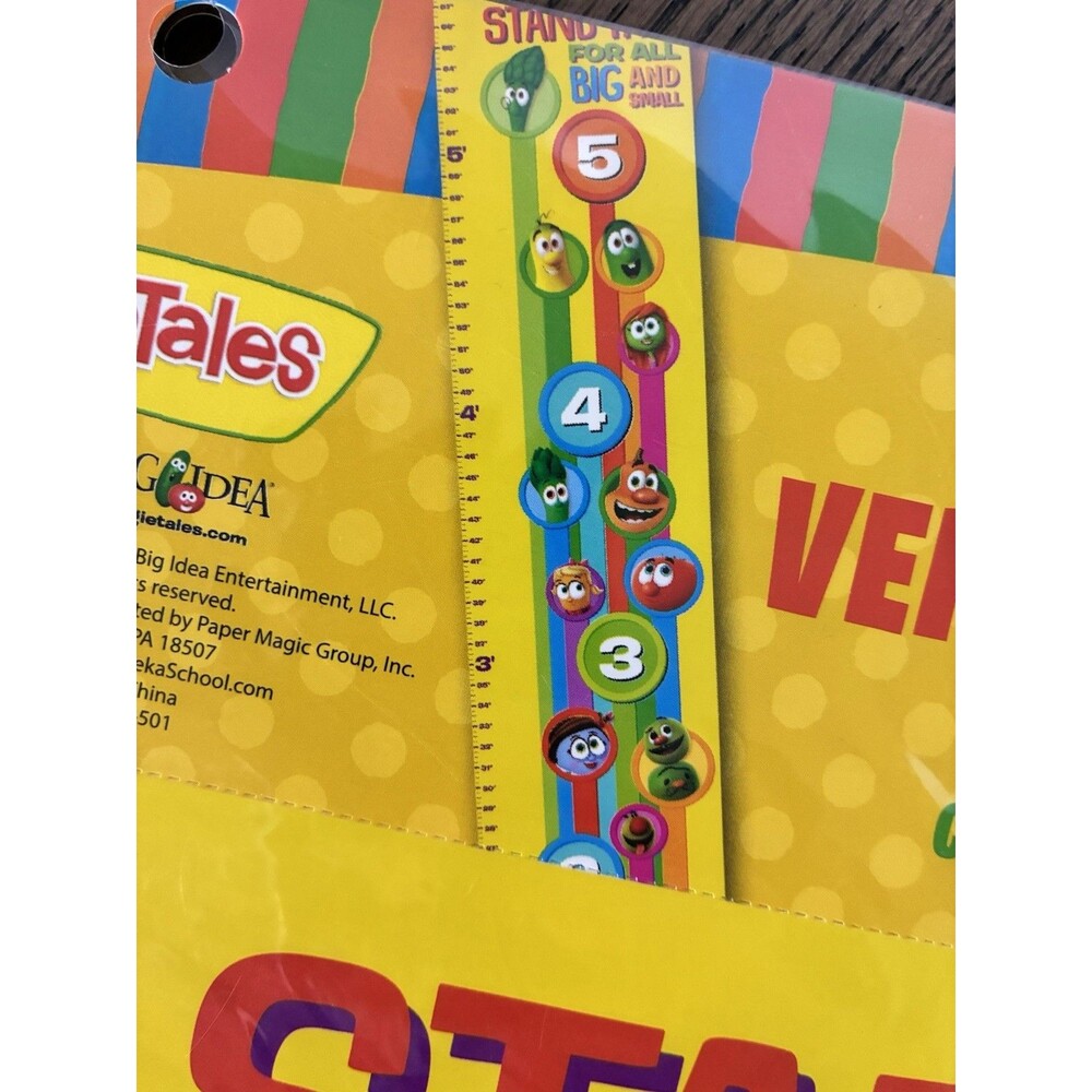 Veggie Tales Growth Chart Class Wall Vertical Banner 4ft Poster Bible School VBS - Picture 5 of 5